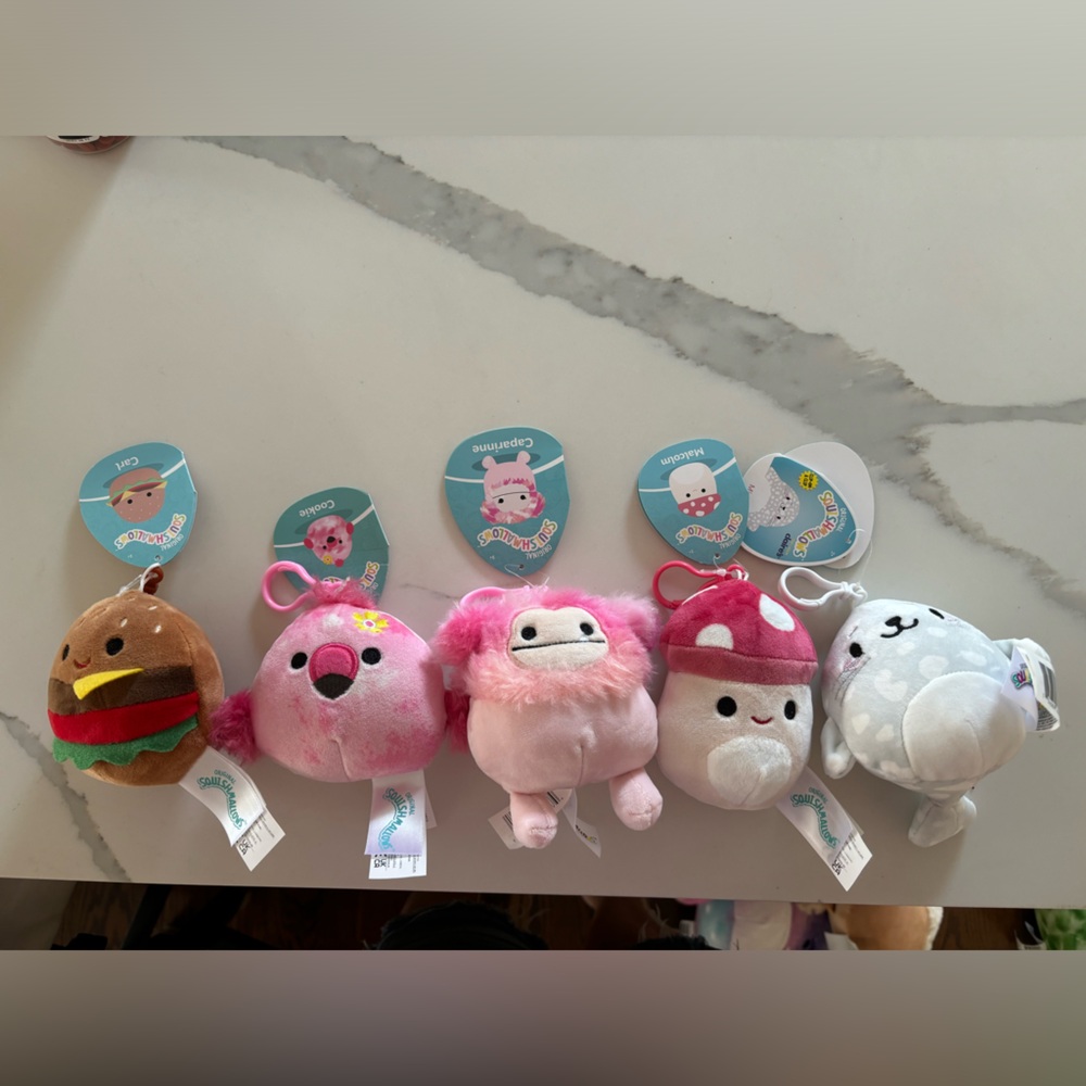 Lot of 5 Squishmallow clips